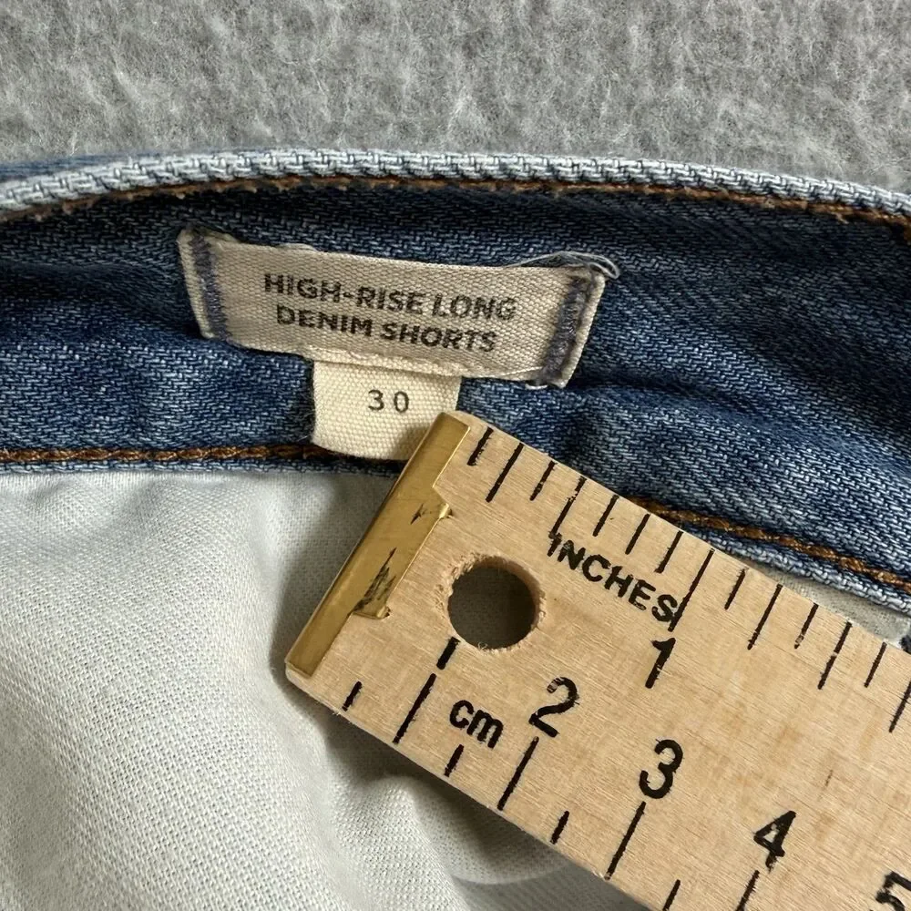 Madewell High Rise Long Denim Shorts Women Size 30
